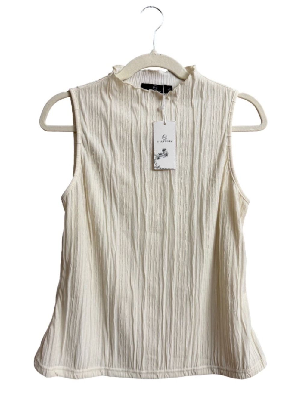 Cream Ruffle Tank Top - Picture 2 of 4